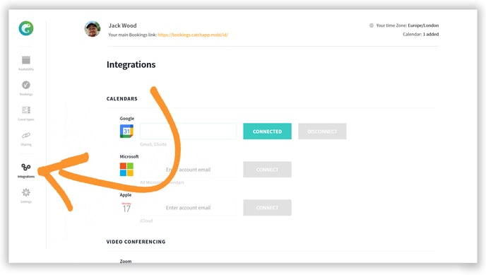Integrations Page