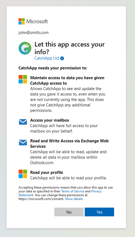 outlook connection step 2